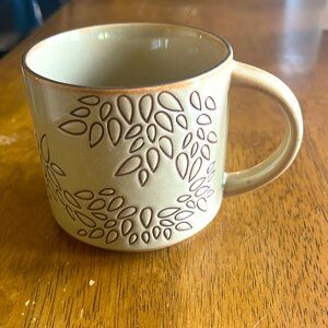 Starbucks Cream and Brown Leaf Pattern Mug